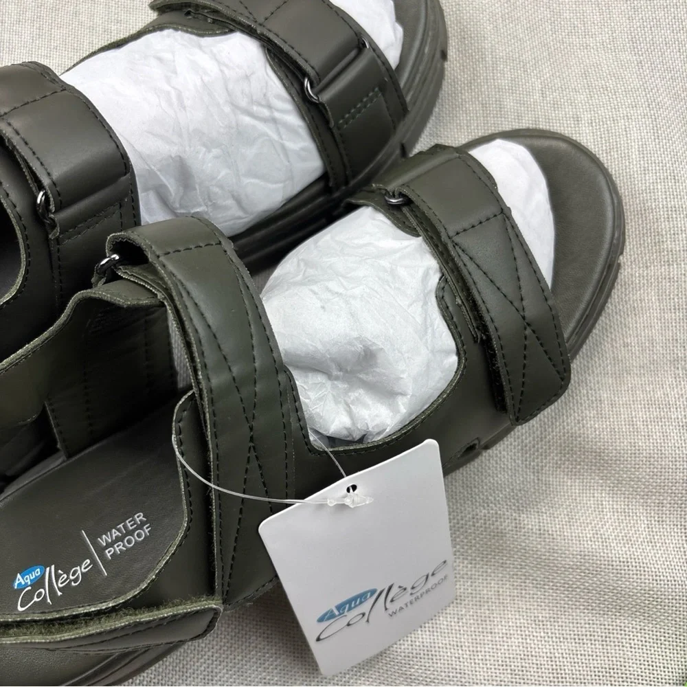 Aqua College Womens Hux  Green Platform Sandals 9M